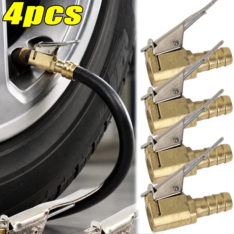 1/2/4pcs Auto 6/8mm Tyre Wheel Tire Air Chuck for Compressor Car Inflator Pump Valve Clip Clamp Connector Adapter Car Accessory