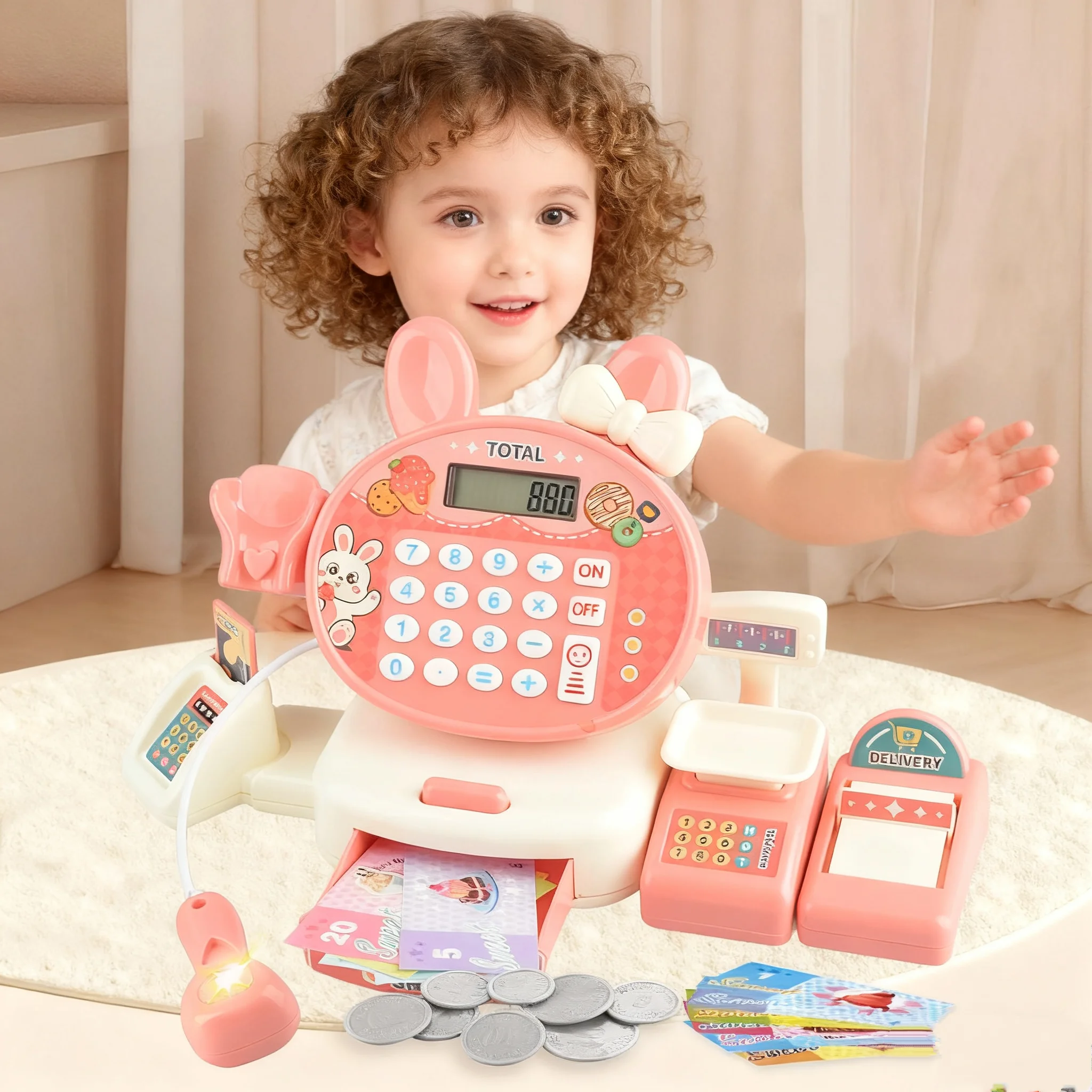 

Набор кассовых аппаратов для моделирования супермаркета с калькулятором, интерактивный игровой домик для родителей и детей, игрушка для детей, подарки на день рождения, Рождество