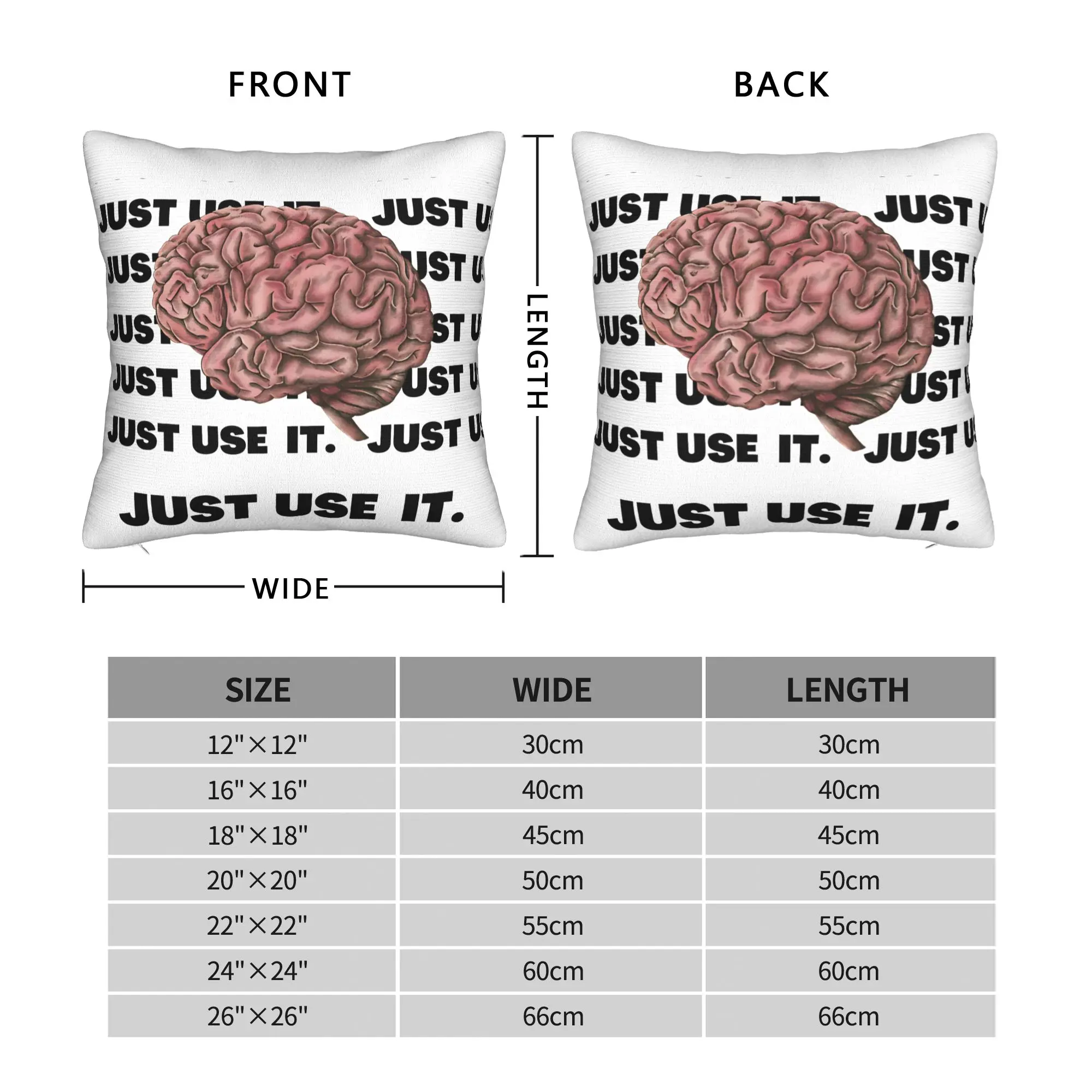 Just use it  Square Pillow Case Polyester Decorative Pillow Brain  , Custom Cushion Covers