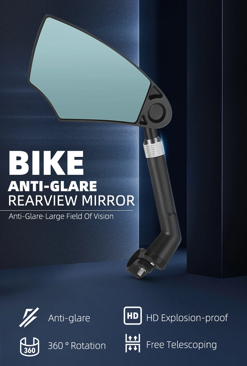 Fahrradrückspiegel, blendfrei, 360° ° Rotation Lenker Rückspiegel Motorrad Roller Spiegel Fahrrad Zubehör – Detail 1