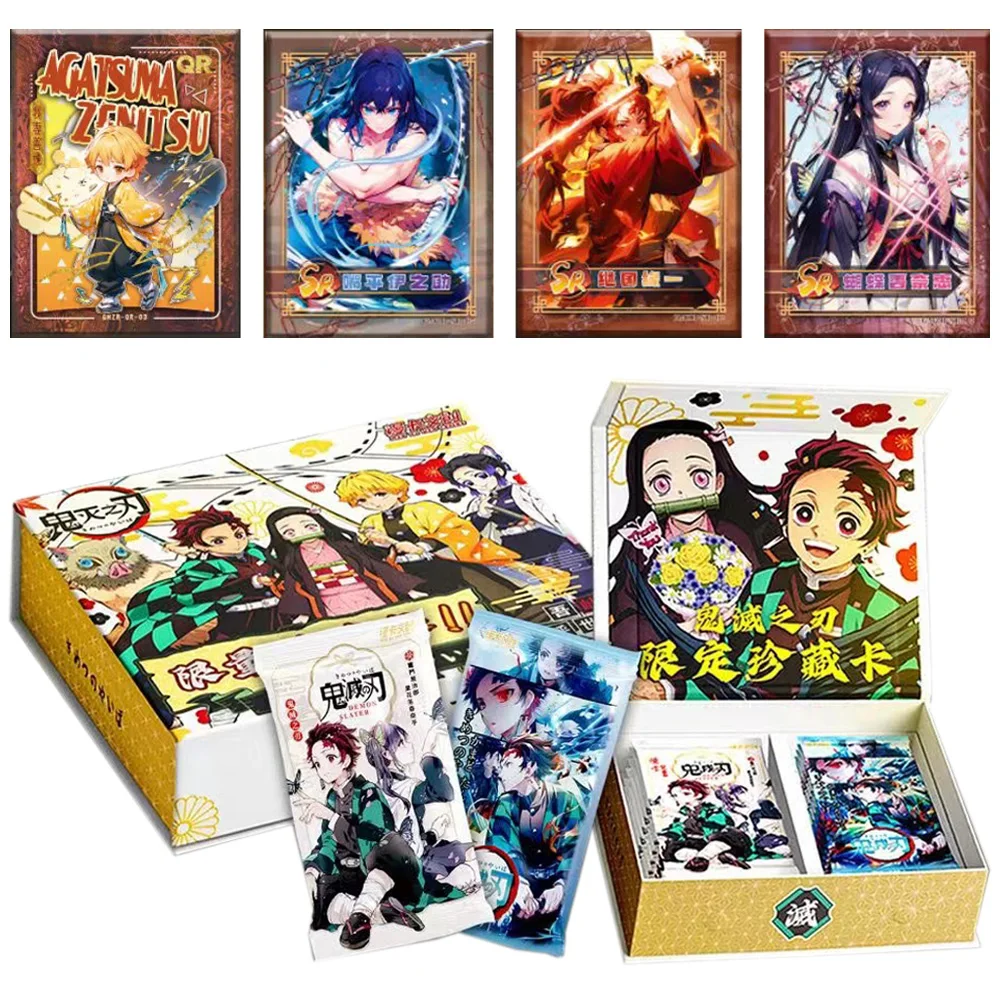 

New Edition Demon Slayer Cards Infinite Train SSP Card Diamond Rare Card Tanjirou Kamado Nezuko Character Collection Kids Toy