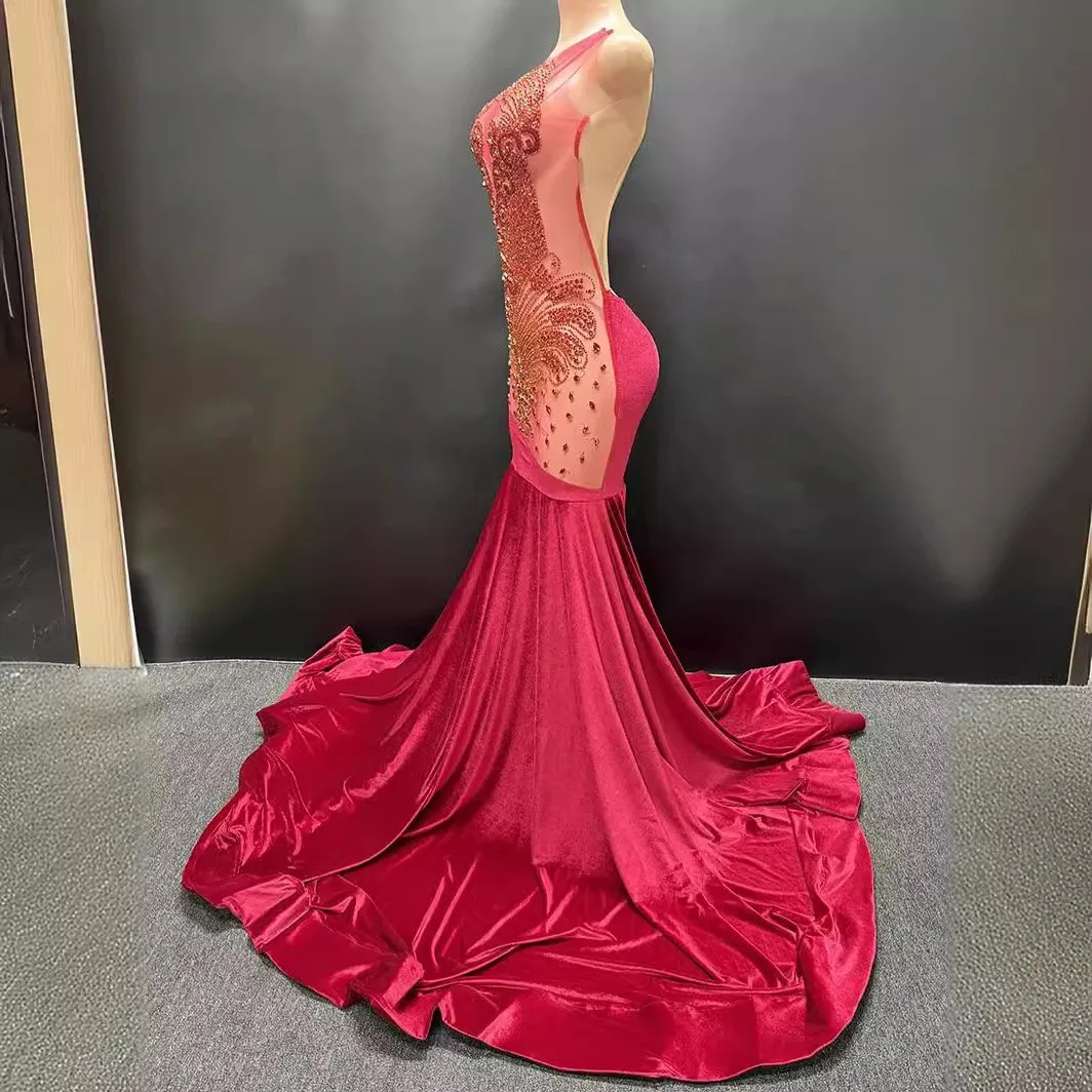 Long Perspective Fishtail Wedding Dress Trailing Tail Slim Fit Elegant Host Party Dinner Photography Dresses Woman Wedding Guest