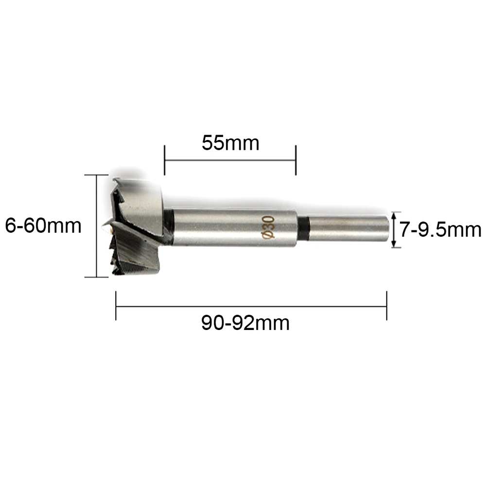 1PC 6mm-60mm Multi-tooth Forstner Woodworking Tool Hole Saw Hinge Boring Drill Bits Round Shank High Carbon Steel Cutter