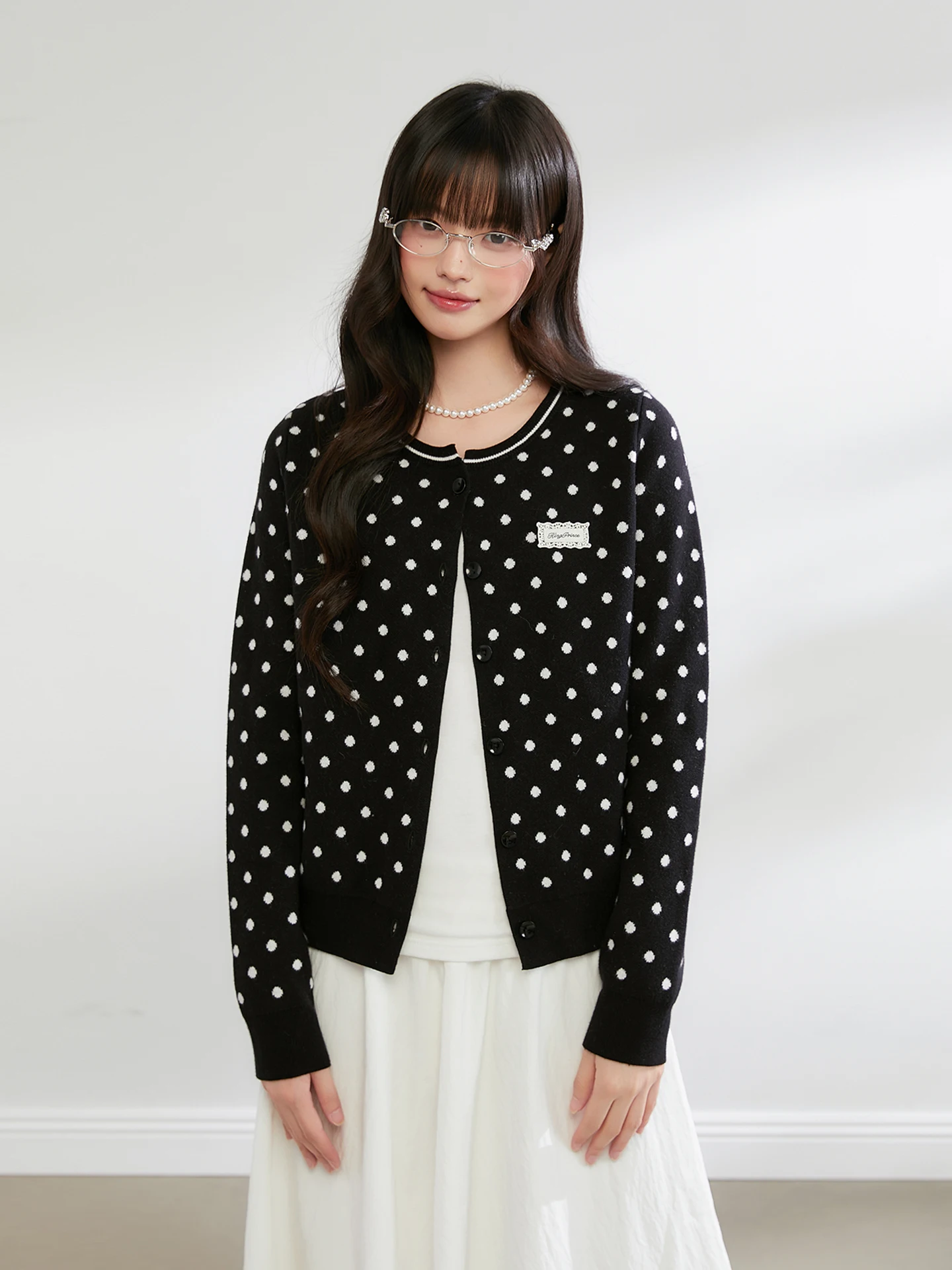 

Новый мягкий вязаный кардиган King Prince Spring в горошек, свободный повседневный свитер-накидка для женщин