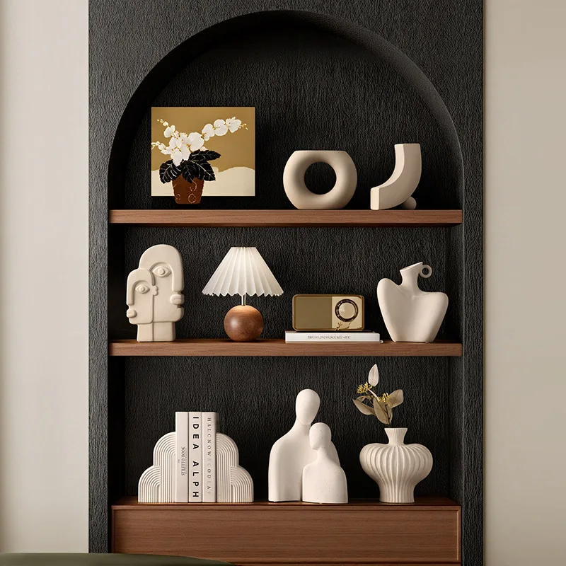 custom.P226Geometric Morandi Modern Nordic Living Room Flower Arrangement Ceramic Vase Home Decor Vase
