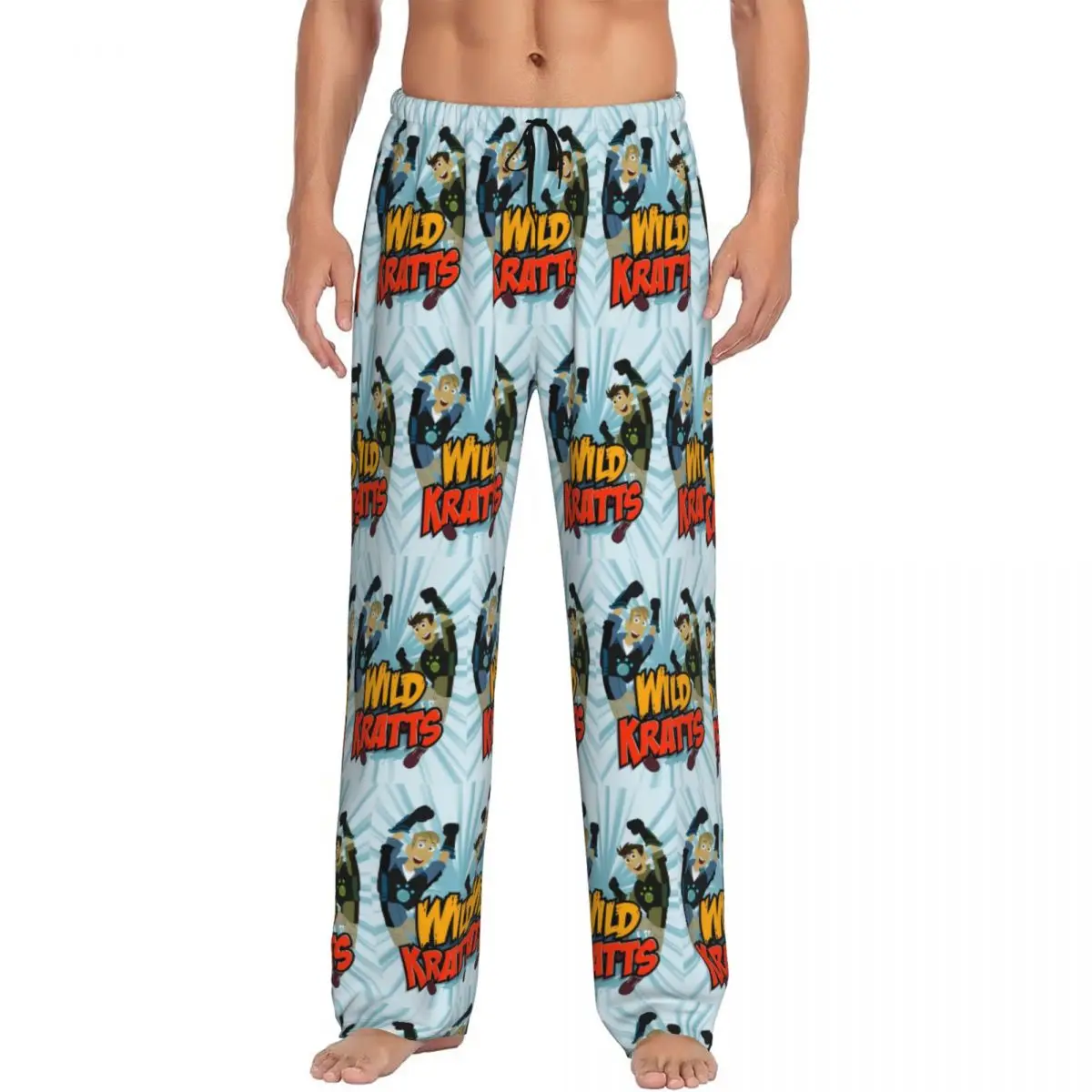 

Пижамные штаны с логотипом Wild Kratts на заказ, мужская одежда для сна, штаны для сна с карманами