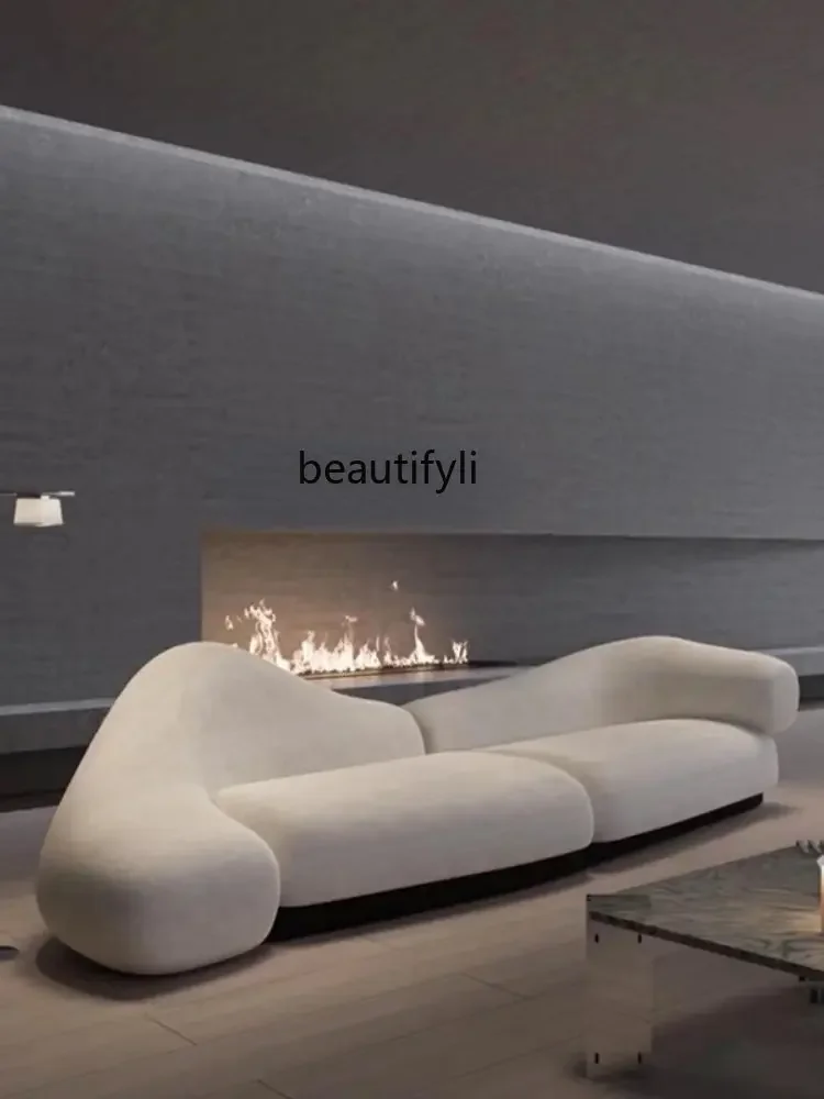 

new styleLiving Room Special-Shaped Sofa Minimalist Modern Fabric Velvet Cloud Soft Bag Sofa Curved Sofass 1001