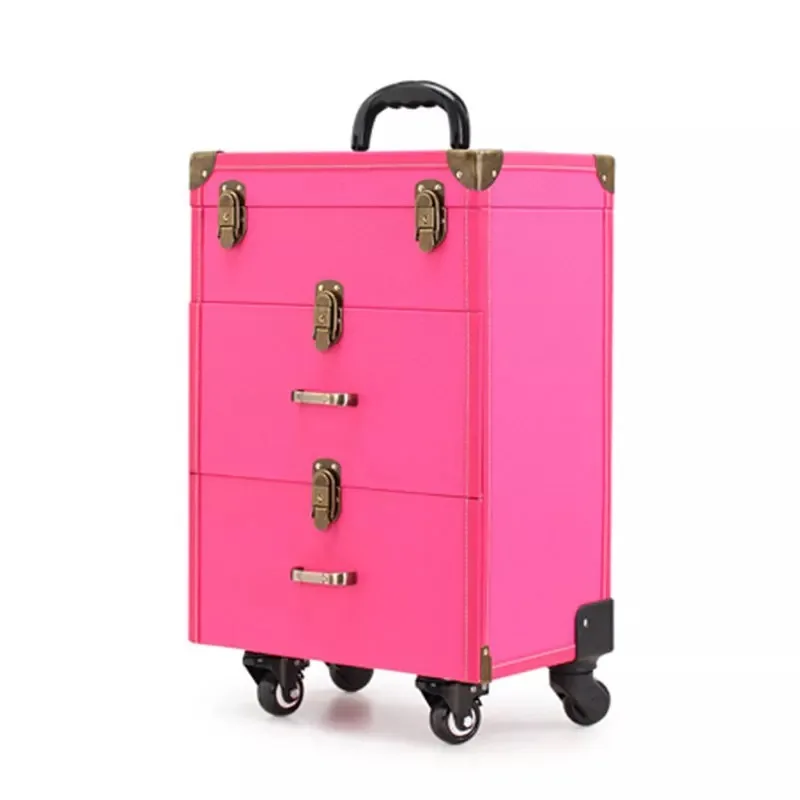 Trolley cosmetic case spinner wheels makeup dresser Beauty trolley luggage rolling suitcase professional  Large cosmetic bag New