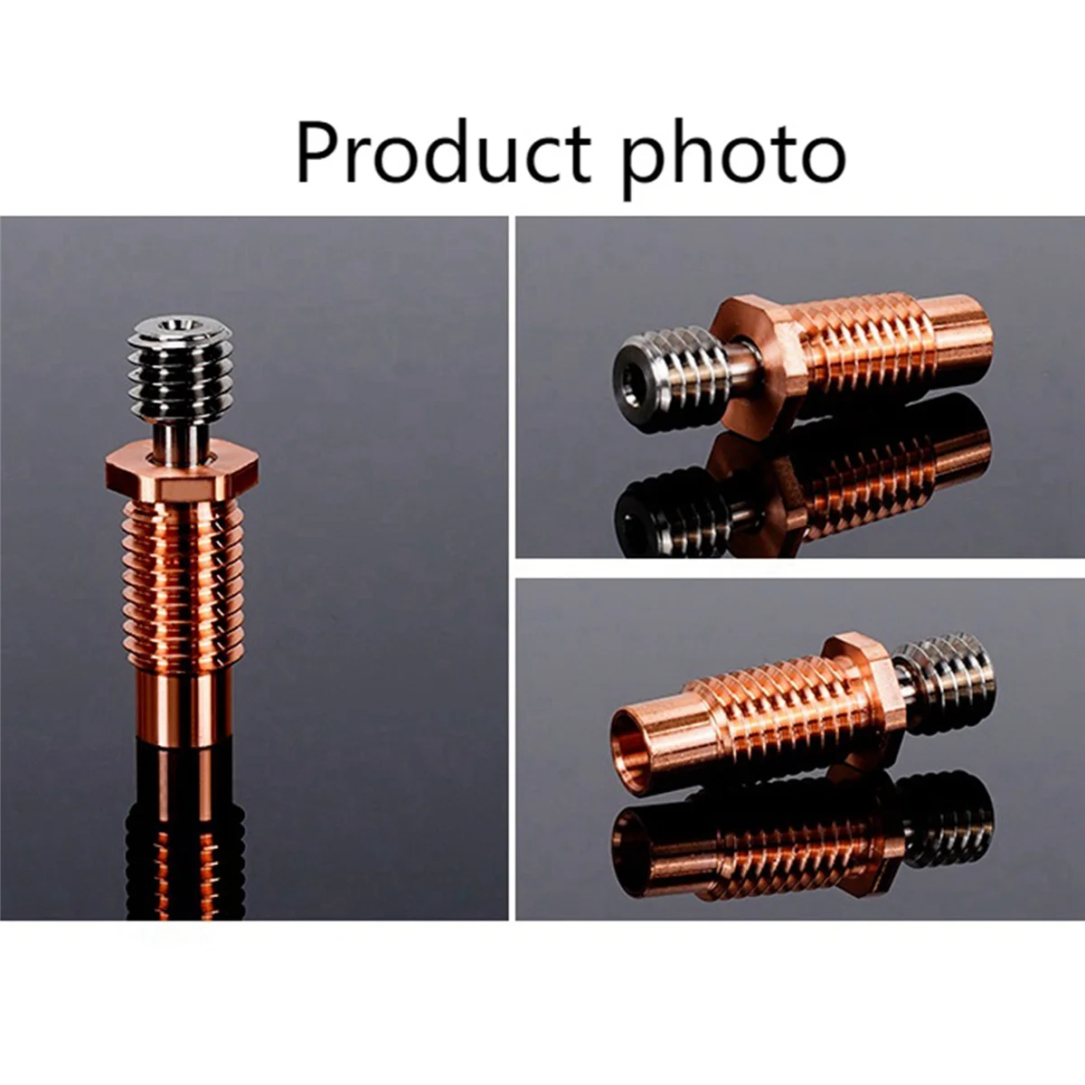 4Pcs Upgrade 3D Printer High Temperature Resistant M6 Titanium Alloy Bimetallic Throat for V6 HOTEND