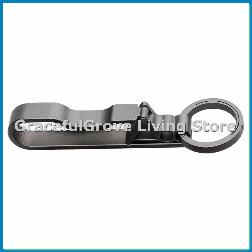 Titanium Belt Buckle Titanium Waist Clip Keychain Accessories Key Ring Holder Outdoor Portable Tools-ABFB