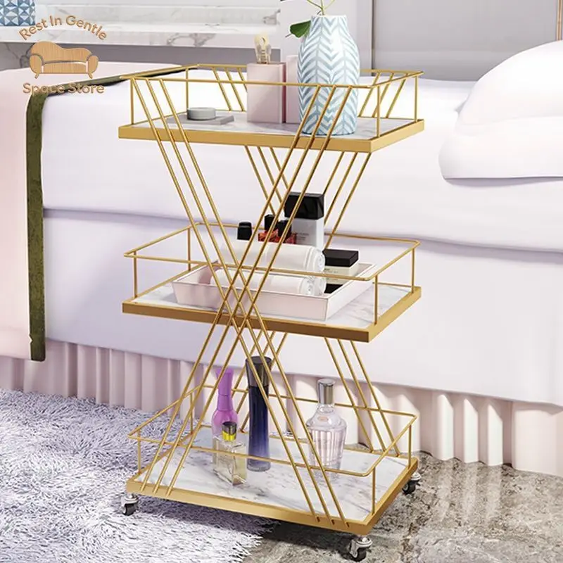 Professional Beauty Salon Trolley Barber Shop Accessories Storage Goods Shelf Haircut Dyeing Ironing Modern Hotel