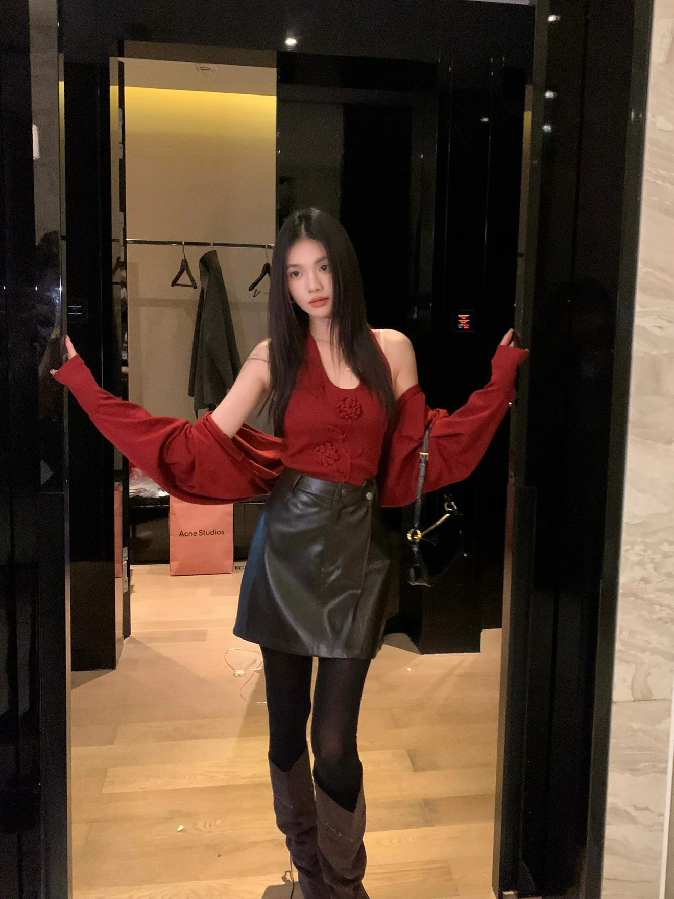 

Юбка UKILAU с высокой талией, А-силуэт, асимметричный дизайн, из искусственной кожи, женская, элегантная, для офиса и повседневной носки