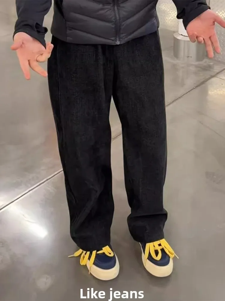 

Мужские повседневные джинсы American Sle Heavyweight из плотного денима, свободные прямые брюки с микро-клешем, осень-зима