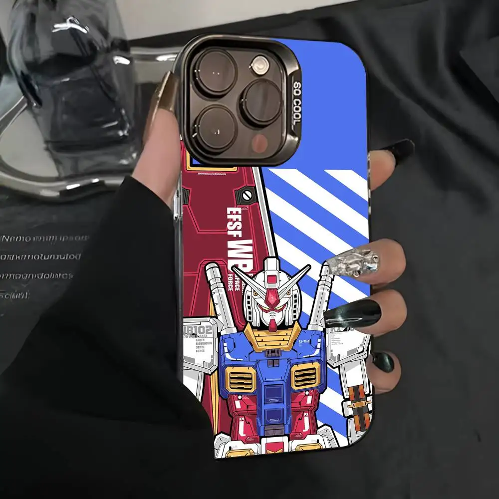 G-GUNDAM RX 78-2 funda de teléfono IMD funda de teléfono para iPhone 16 15 14 13 12 11 Pro Max Plus Color plata cubierta