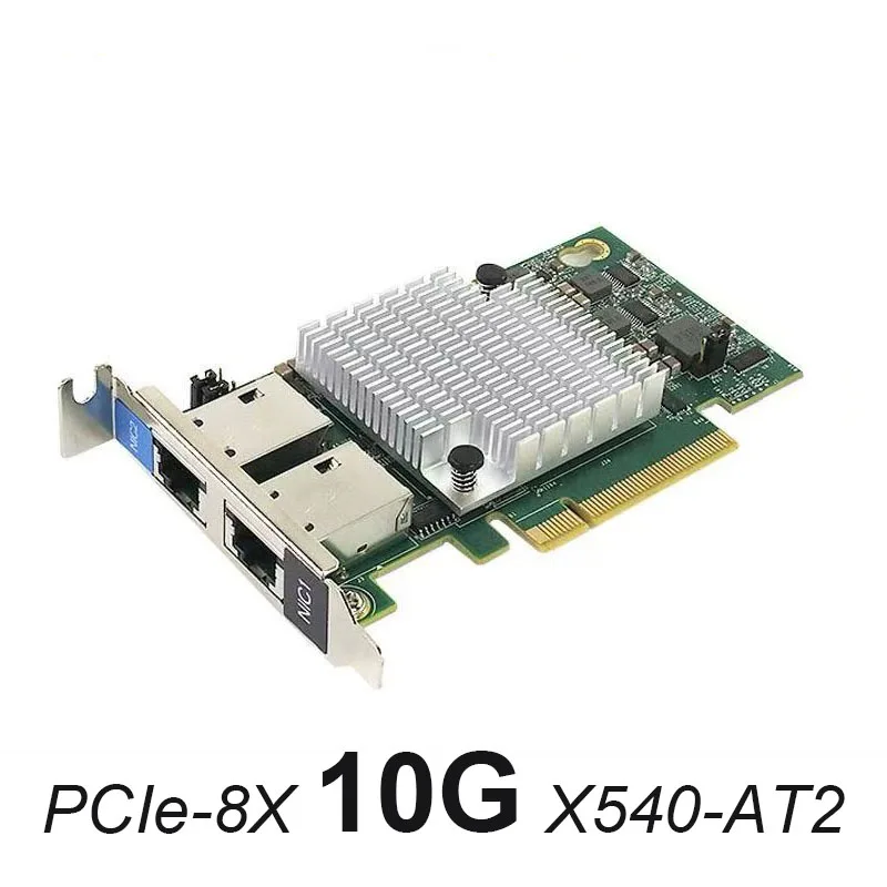 10G Double Port Server Ethernet Card X540-T2 PCIe X8/X16 RJ45 Network Extend Adapter for Synology NAS Desktop PC