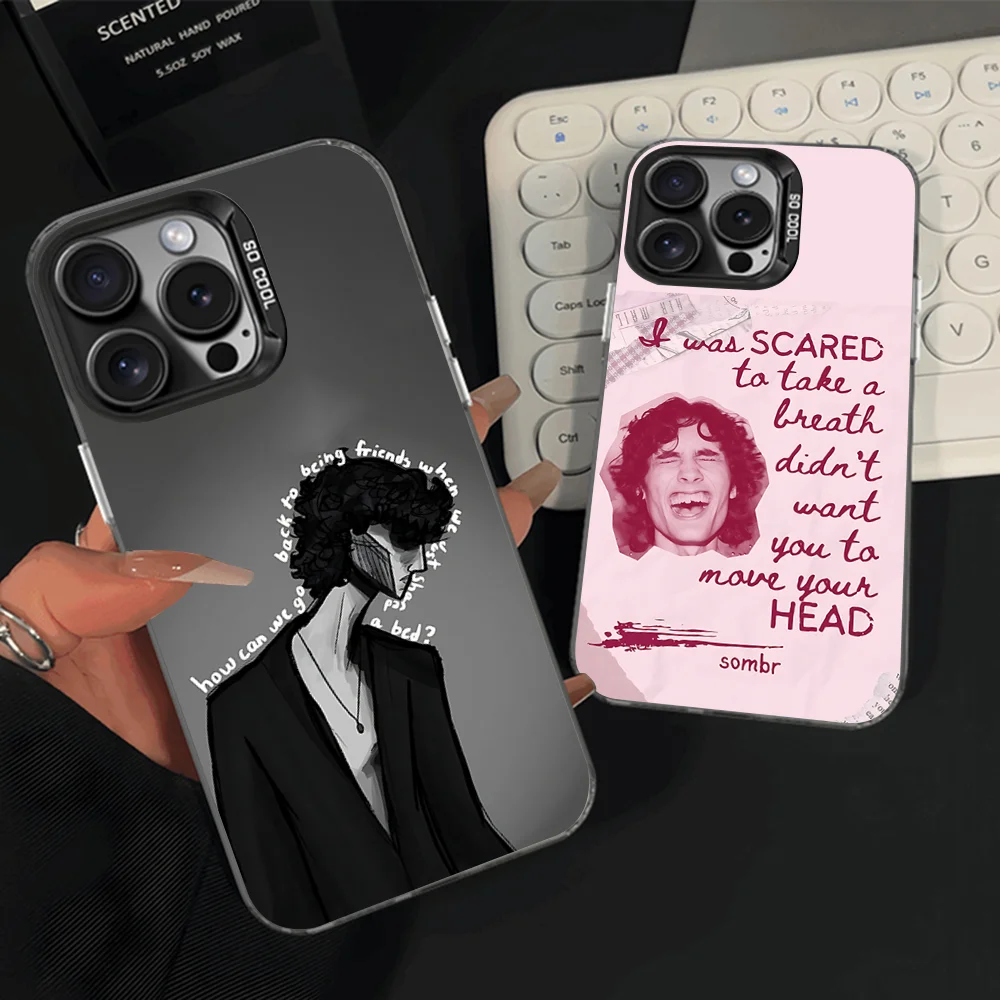 

Singer Sombr back to friends Phone Case For iPhone 16,15,14,13,12,11,Pro,Max,Plus,Mini,XS,SE Anti Fall Black Matte Hard Bumper