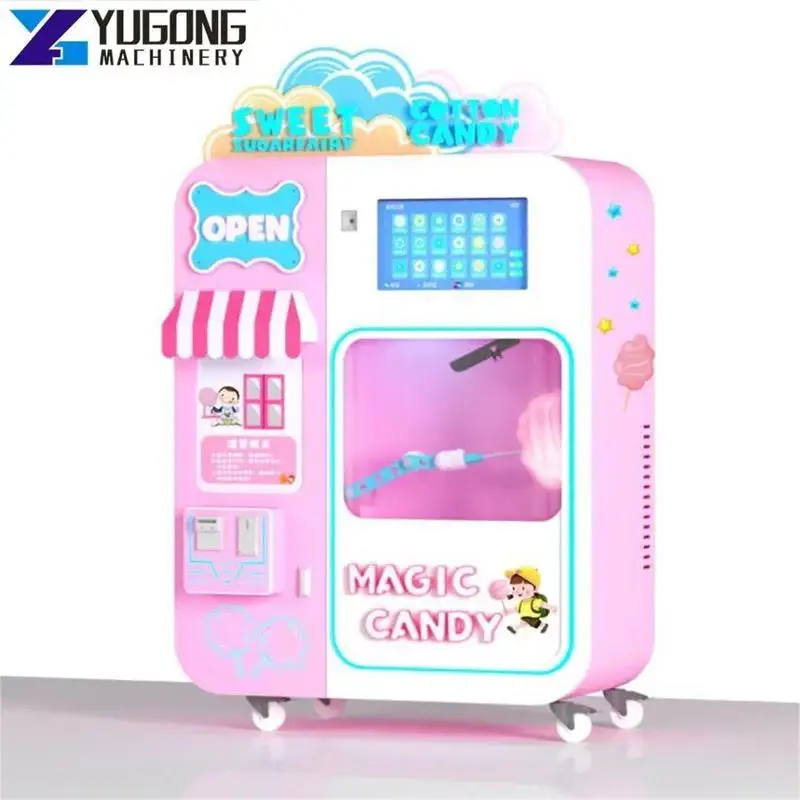 YG Fully Automatic Cotton Candy Vending Machine Party Time Cotton Candy Make Machine