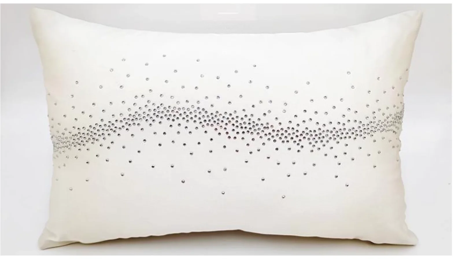 Sparkling hot diamond pillow, river light luxury model room, simple waist pillow, fabric hotel bedding decoration, rectangular
