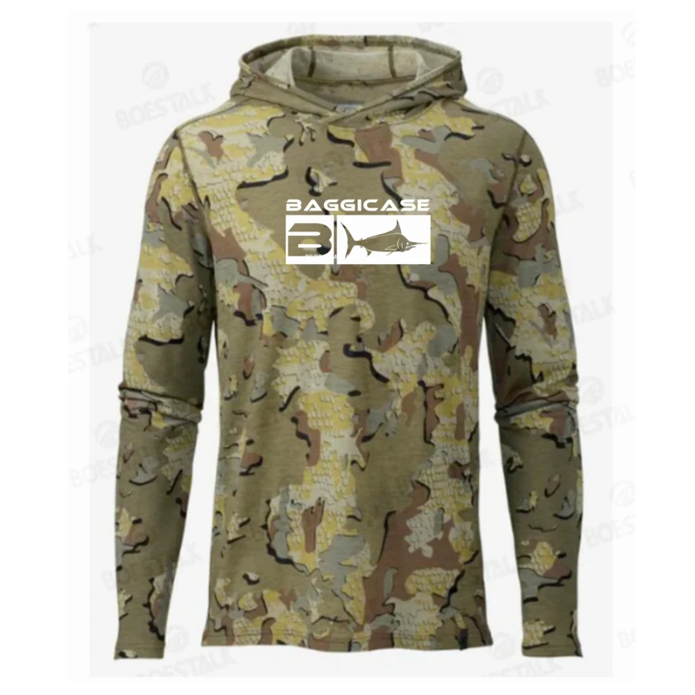 men's hooded camouflage fishing clothing outdoor sports camping mountaineering clothing sunscreen breathable training clothing