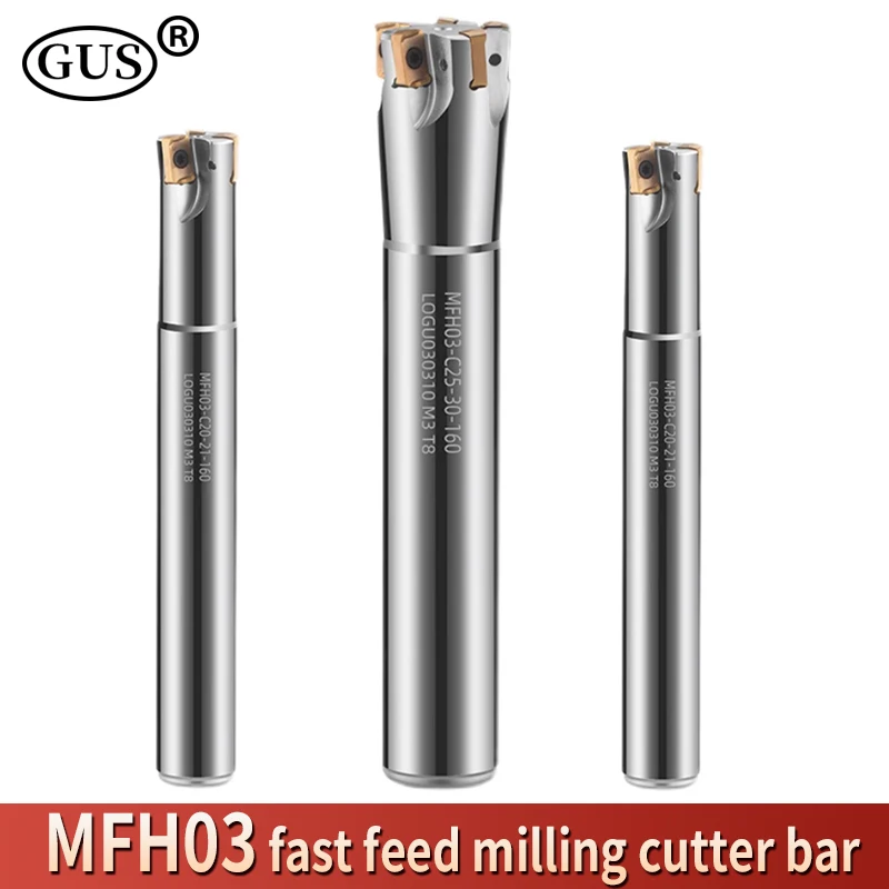 MFH MFH03R MFH03 End Milling Cutter Bar CNC Lathe Fast Feed Double-sided Insert LOGU0303ZER Milling Tool Holder Accessories