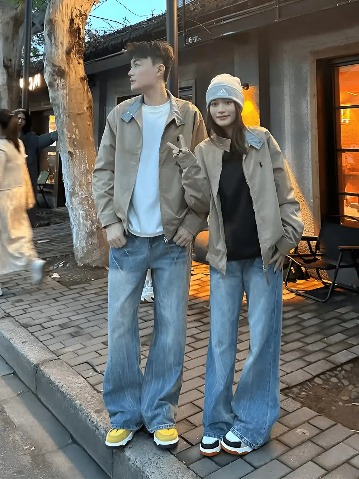 

Мужские джинсы Cleanfit с синей талией и молнией Cra, расклешенные джинсовые брюки High Street, осенние молодежные прямые брюки-стойка