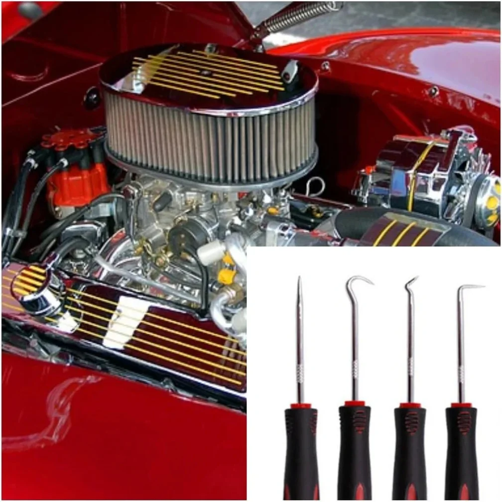 4 قطعة 160 مللي متر السيارات سيارة النفط ختم المفكات مجموعة خرطوم إزالة هوك مجموعة O-حلقة ختم طوقا مجتذب مزيل اختيار السنانير أدوات إصلاح