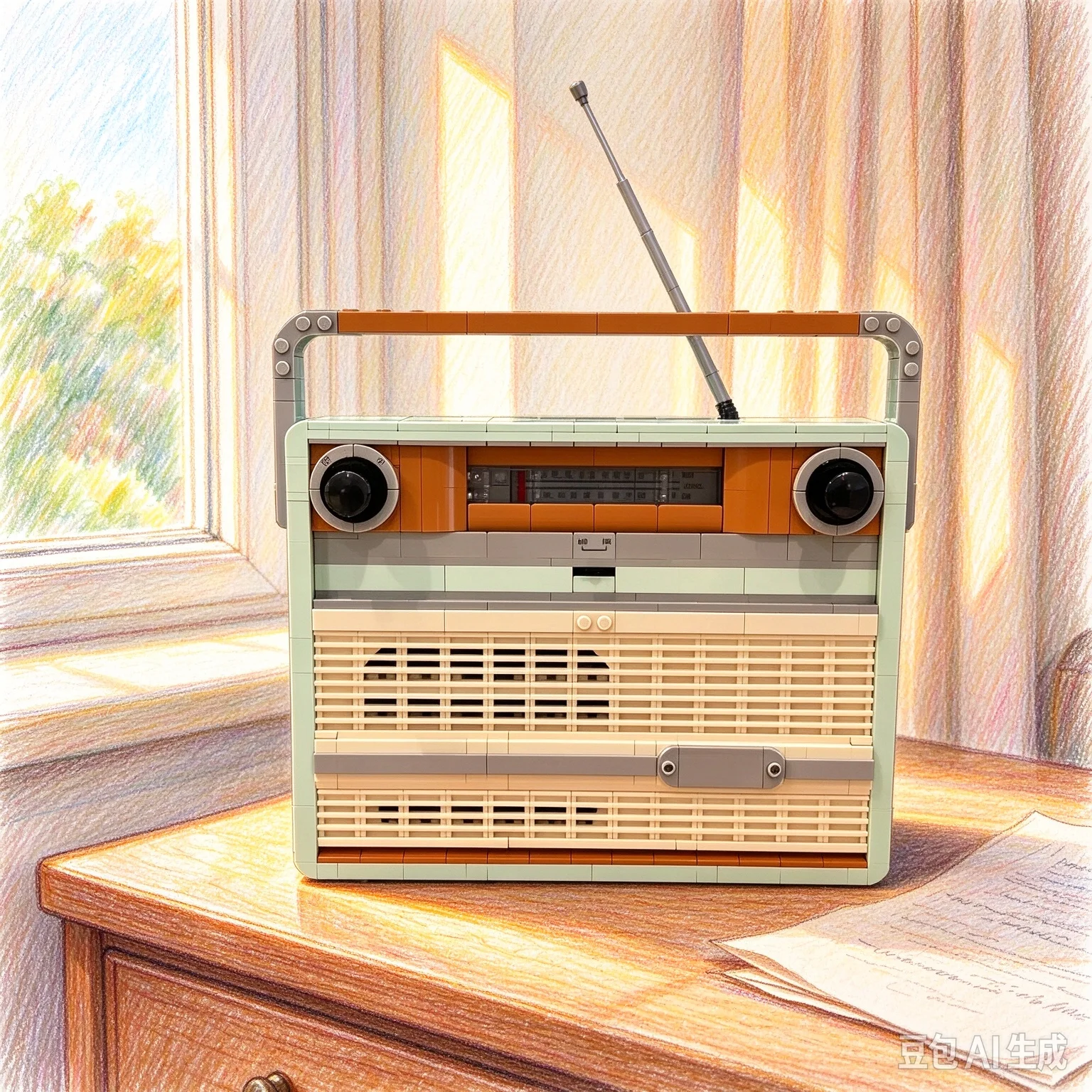 Creative DIY Retro Radio Model Building Blocks - Educational Assembly Toys for Music-themed Home Decor & Gift