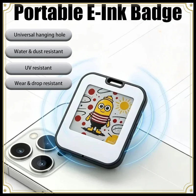 Mini Electronic NFC E-Ink Screen Desktop Ornament 1.54-inch E-Ink Screen Charm Wall Decoration Pet Information Display Board