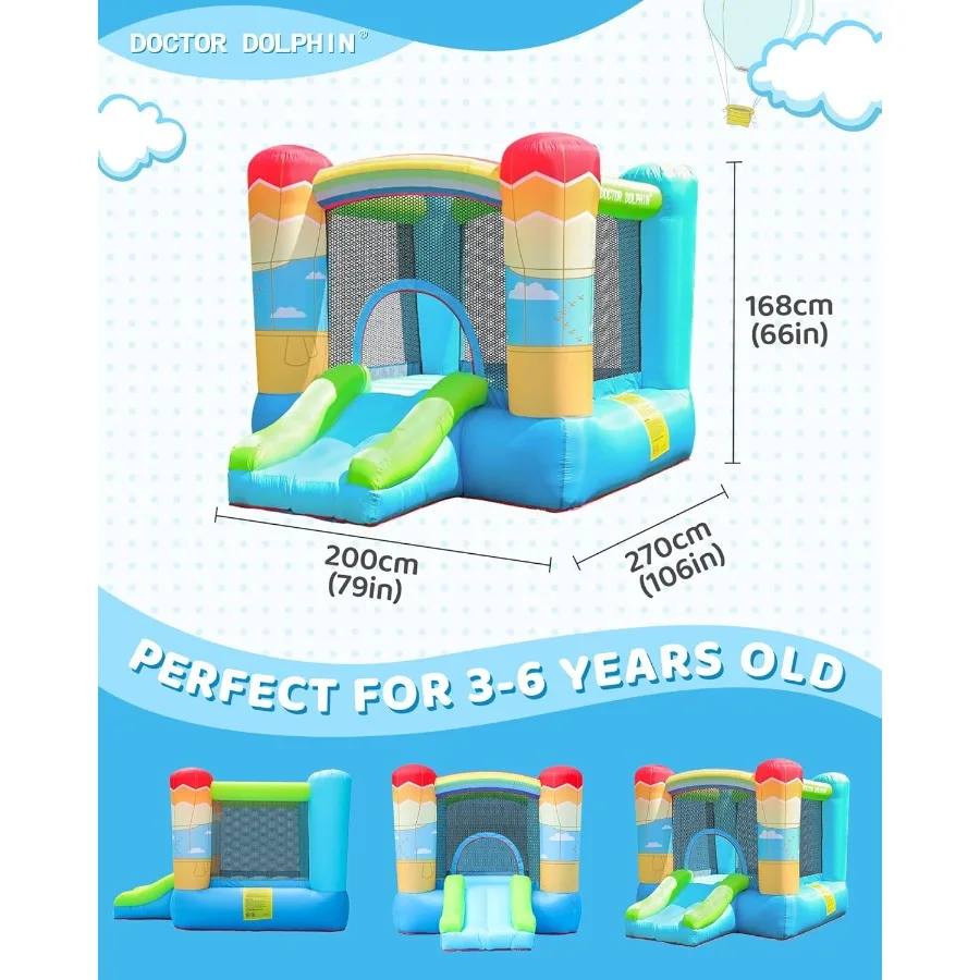 Maison gonflable pour enfants, maison gonflable avec souffleur intérieur extérieur, videur gonflable pour fête d'enfants (ballon à air chaud Th