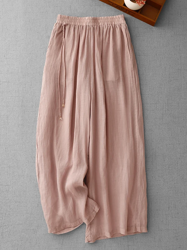 Double Layer Wide Leg Casual Pants High Waist Loose Fitting Straight Cut Trousers for plus Size Women Autumn Fashion 4