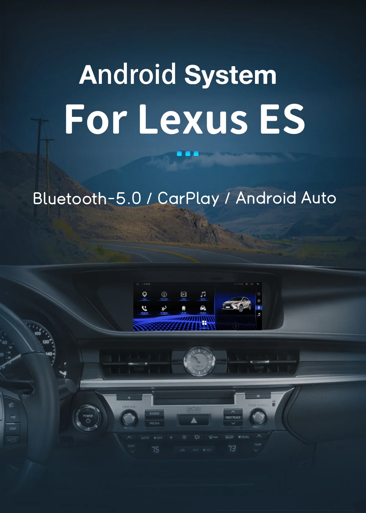 Autó Rádióadó android 14 számára lexus Az ES250 ES350 es300h 2012-2018 hifi Multimédia Játszadozó GPS Kormánymű automat carplay Hamis színben tüntet fel