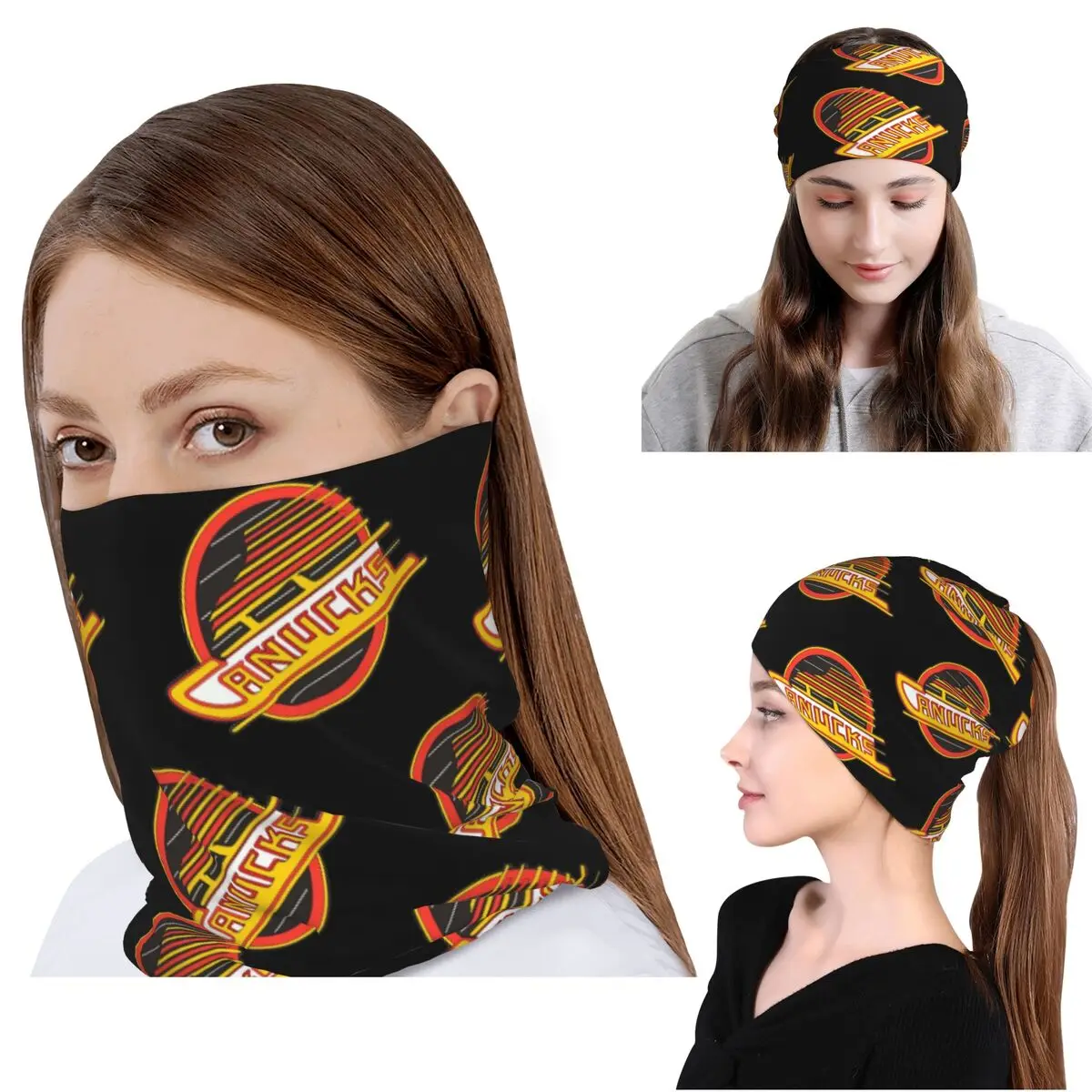 

Vancouver Hockey - Retro Canucks Skate Bandana Neck Cover Wrap Scarf Multifunction Cycling Scarf Beanies Hat Unisex Washable