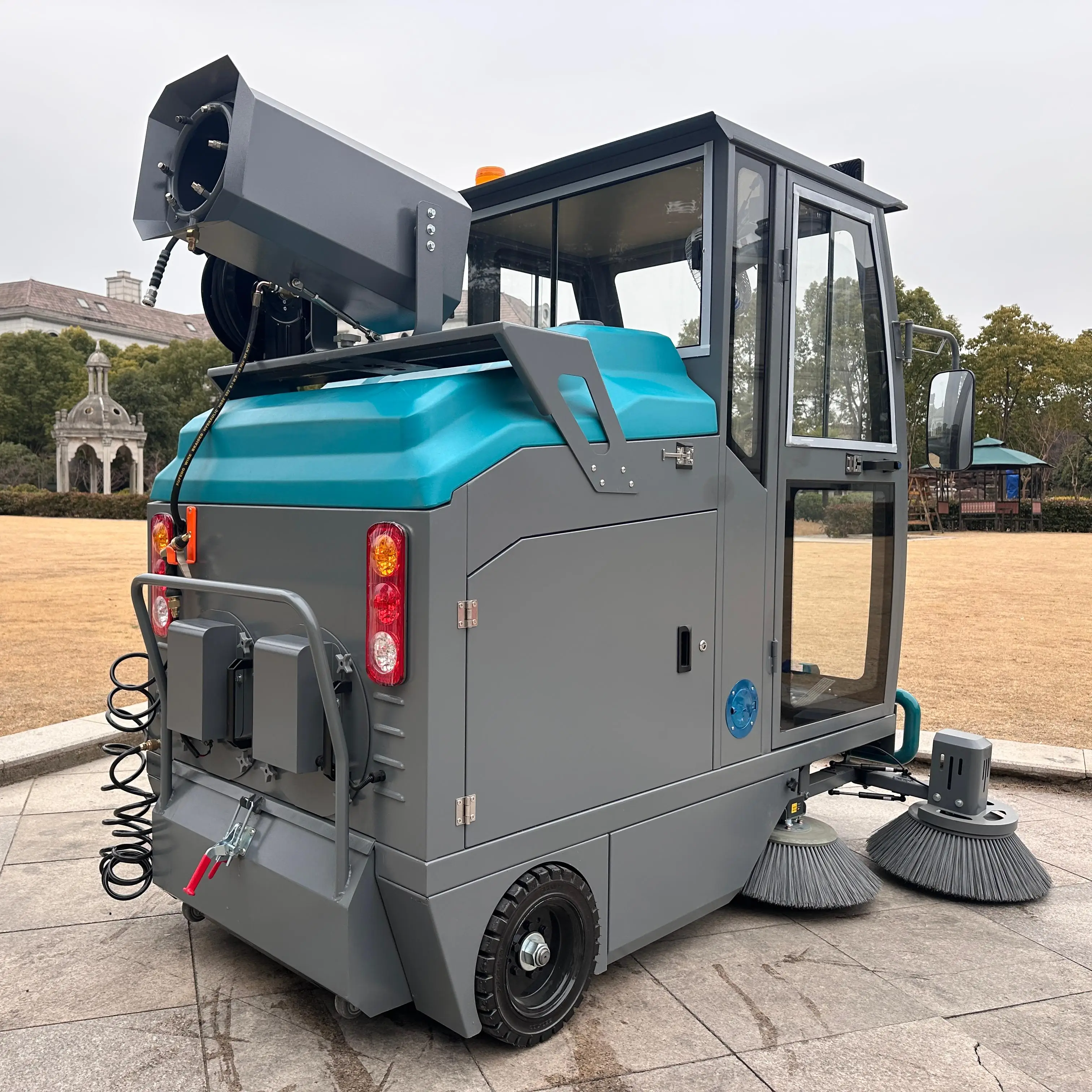 48v varredura de lítio condição industrial nova aço inoxidável passeio ao ar livre elétrico rua estrada vassoura chão