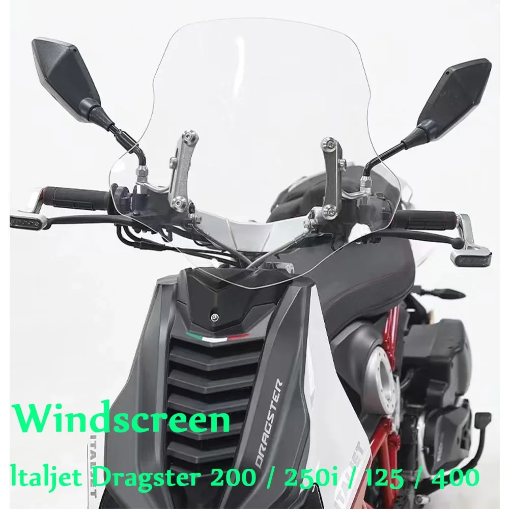 

New For Dragster200 Accessories Windshield Sports Windscreen Wind Deflector Fit ltaljet Dragster 200 / 250i /125/400 Dragster200