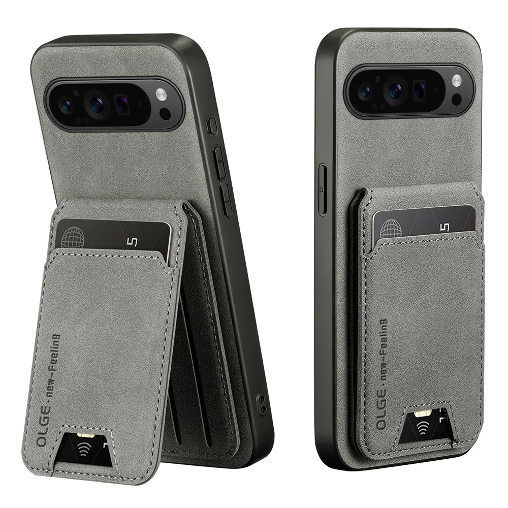 Чехол для телефона Google Pixel 10 Pro XL 9 Pro 9A 8 8A 7 7A, однотонный кожаный чехол-кошелек с отделением для карт и подставкой