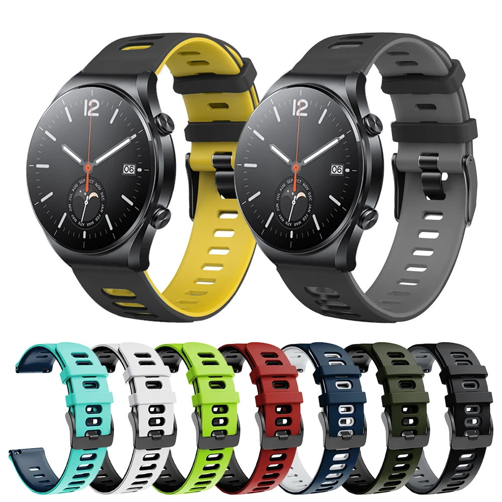 Ремешок силиконовый для Xiaomi MiWatch S1, спортивный сменный Браслет для наручных часов, 22 мм, активный цвет