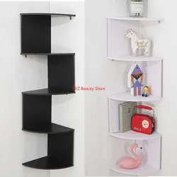 2/5 Layer Creative Corner Shelf Shower Kitchen No Drilling Storage Rack For Bathroom Living Room Space Saving Bookshelf