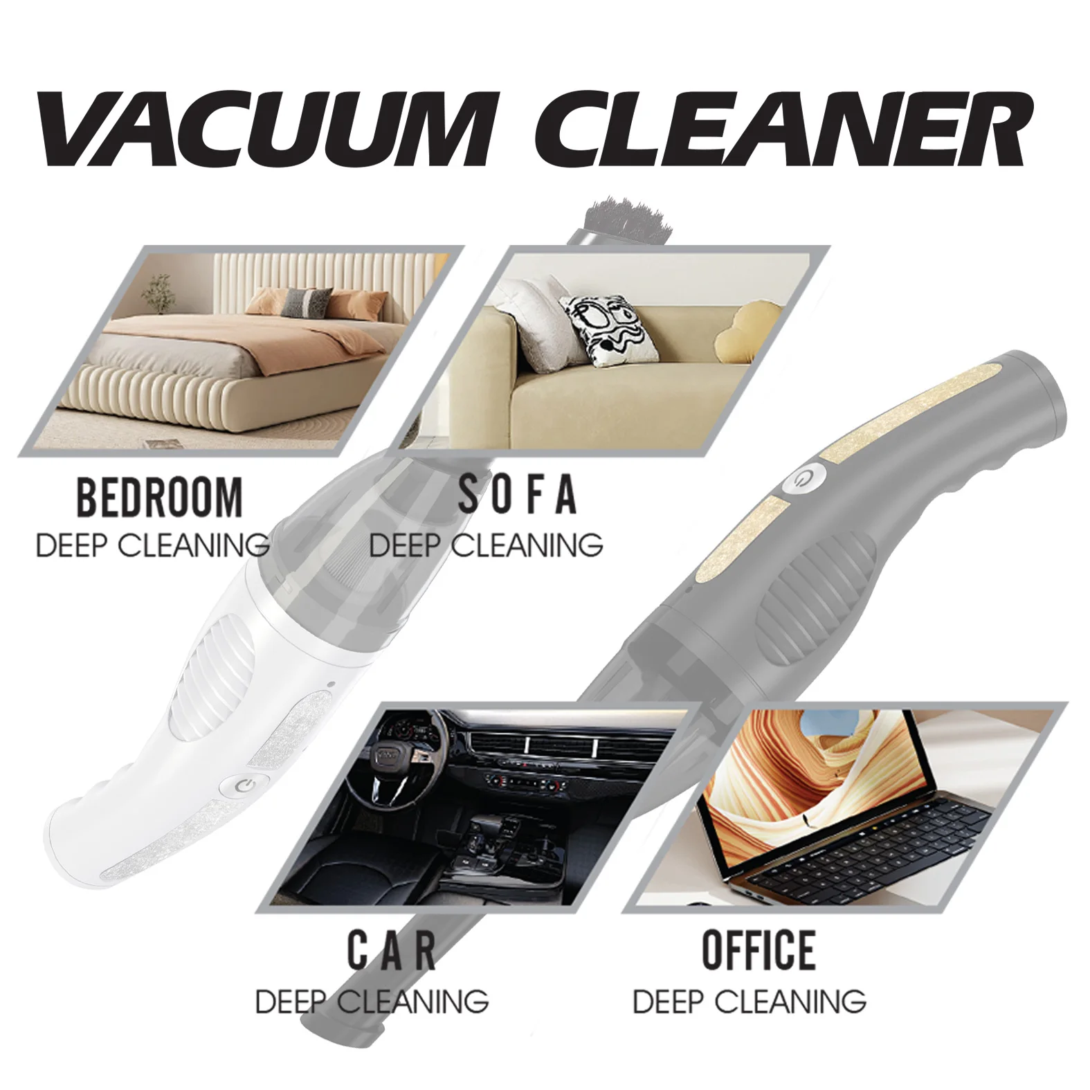 Vacuum Cleaner Car Home Use Cordless Handheld Portable 2-in-1 Vacuum Cleaner