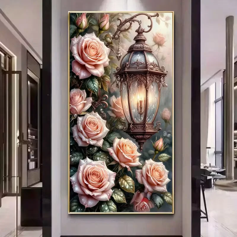 

Mysterious Fantasy Pink Rose Retro Light Diamond Painting New 2026 Full Square Round Diamond Mosaic Diy Art Home Decoration Gift