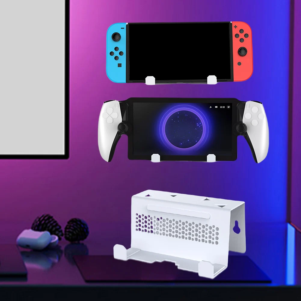 جدار حامل حامل توفير المساحة وحدة التحكم حوض قوس التلفزيون حوض الملحقات ل PS5 بوابة/ROG Ally X/Switch/سطح البخار #4