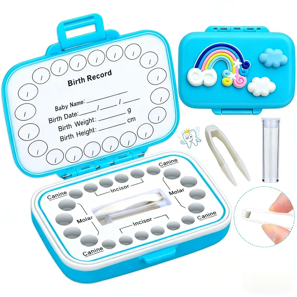 Tooth Keepsake Box Tooth Fairy Box Lost Teeth Holders for Kids Tooth Saver First Tooth Container Baby Teeth Storage for Boy Girl