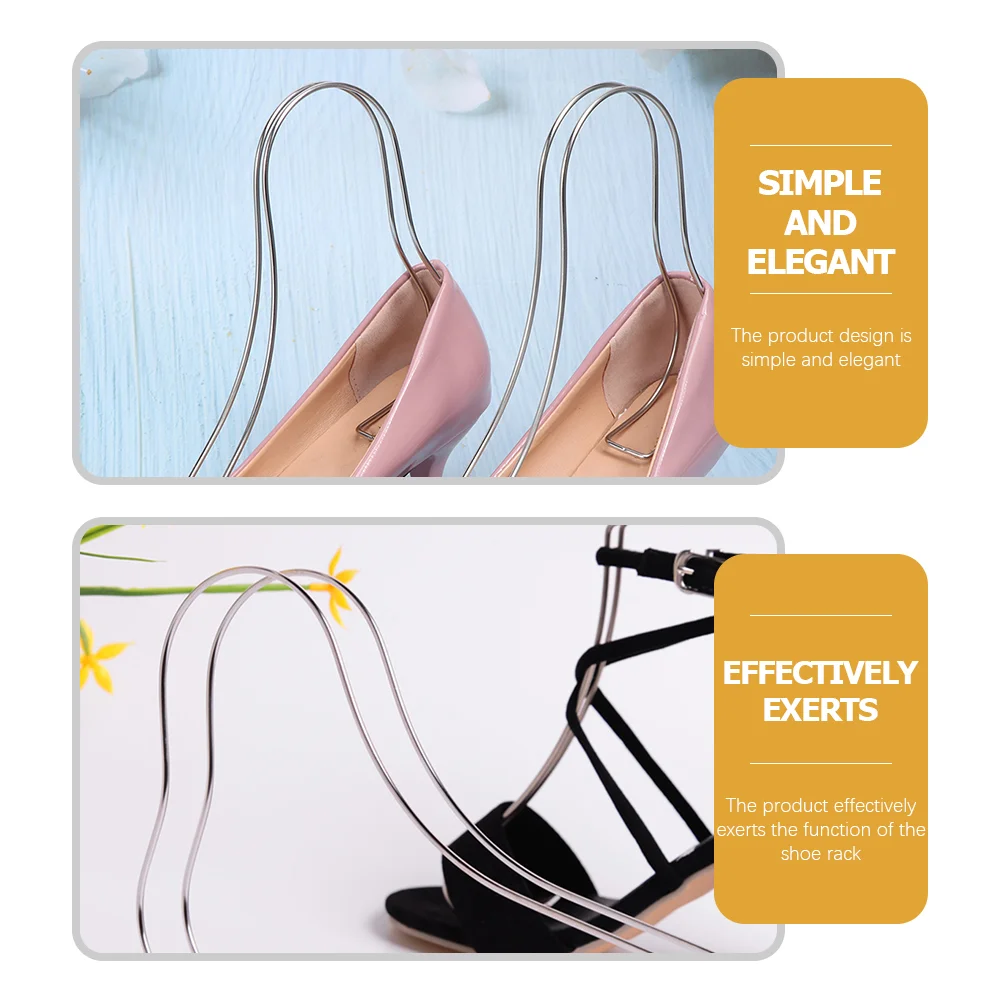 2 Pcs Shoe Stretcher Shelf Portable Rack Shoes Holders Insole Display Stands Stainless Steel Sandal Equipment