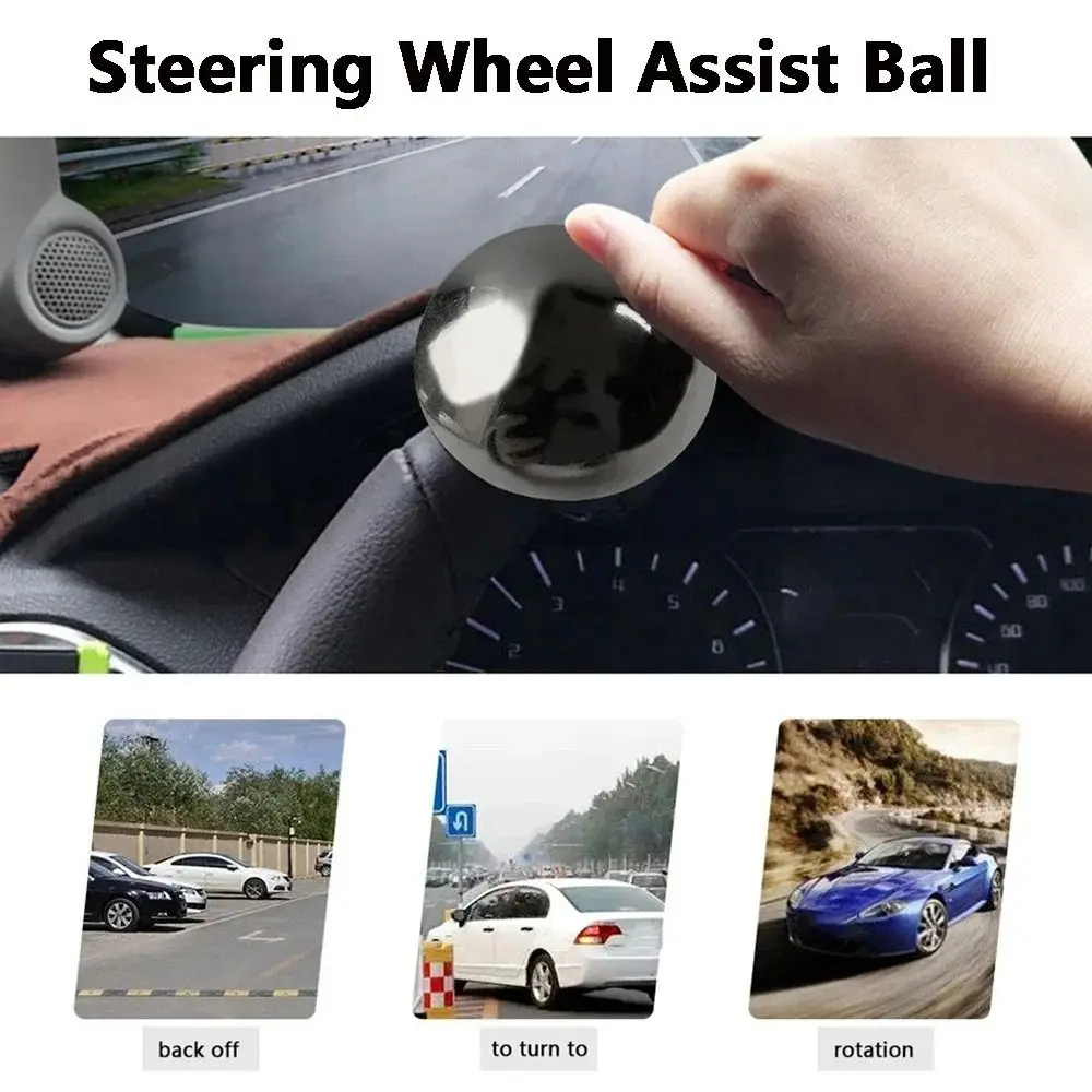 

Adjustable Steering Wheel Booster Ball Durable Construction Smooth Rotation Steering Wheel Spinner Knob Easy Installation