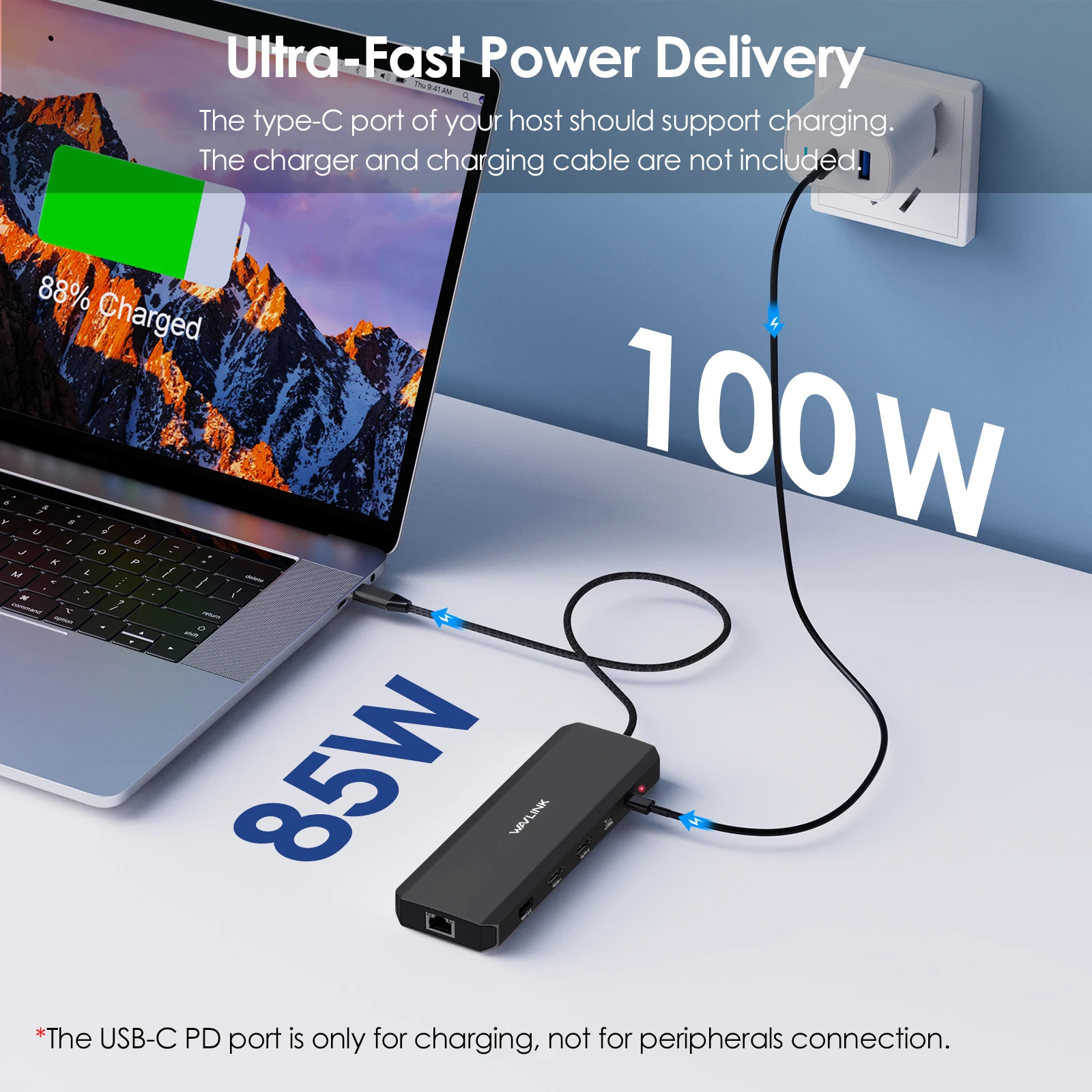 محطة إرساء الكمبيوتر المحمول WAVLINK USB C رباعية الشاشة 7-IN-1 محول متعدد المنافذ مع 4K HDMI 8K DP1/2 VGA 3xUSB2.0 لـ Dell/HP/Lenovo #4