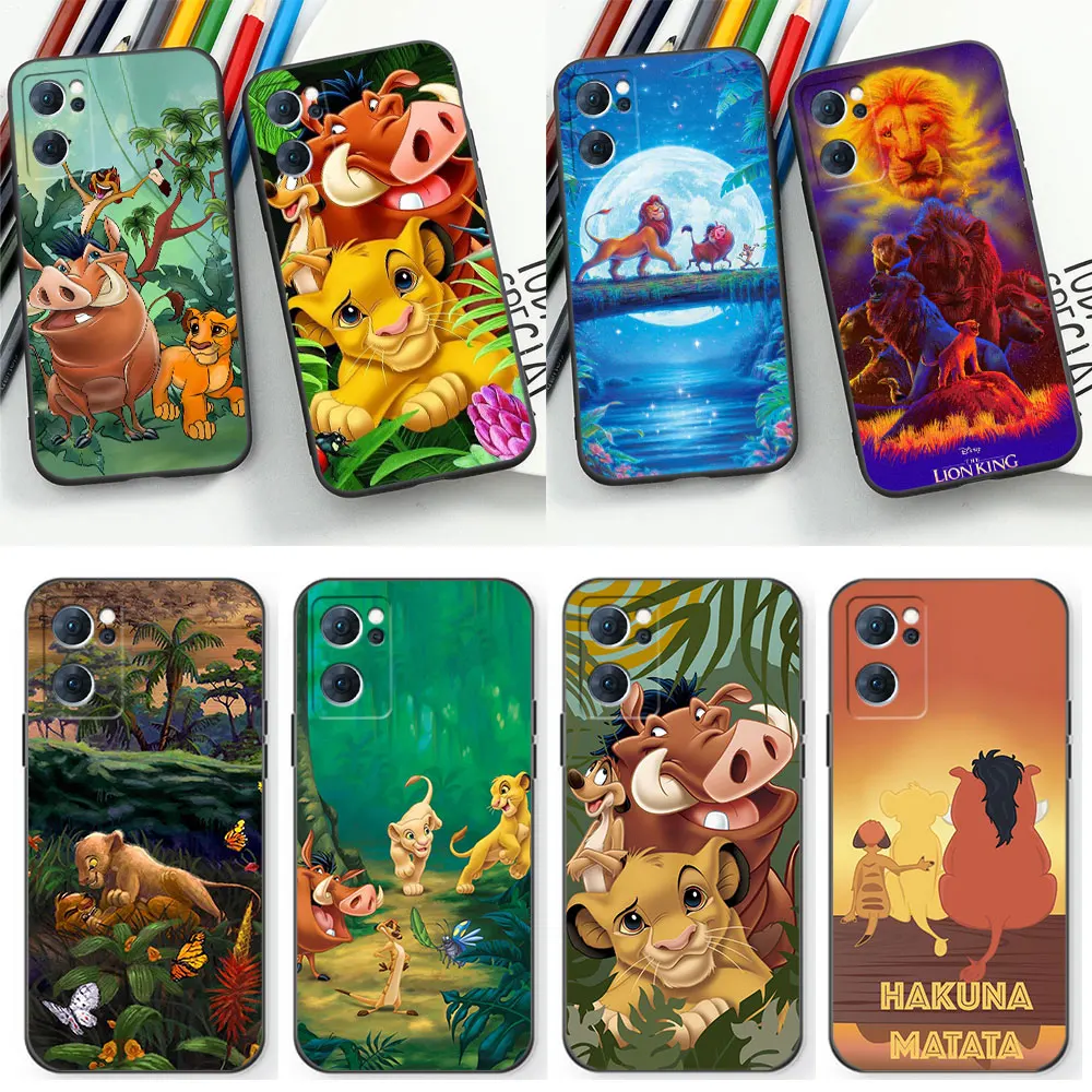 Disney The Lion King Hakuna Matata Phone Case For OPPO Reno 10 8 8T 7 7Z 6 5 5F 4 Find X5 X3 X2 Pro Plus Lite Black Soft Cover