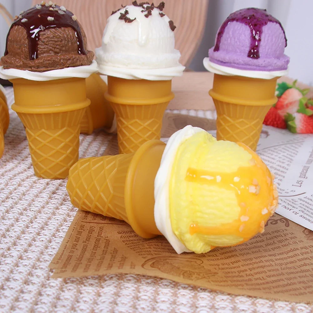 Simulation Ice Cream Model Realistic Artificial Ice-Cream Cone Fake Food Desserts Shop Display Model Photo Props Kids Toys Decor