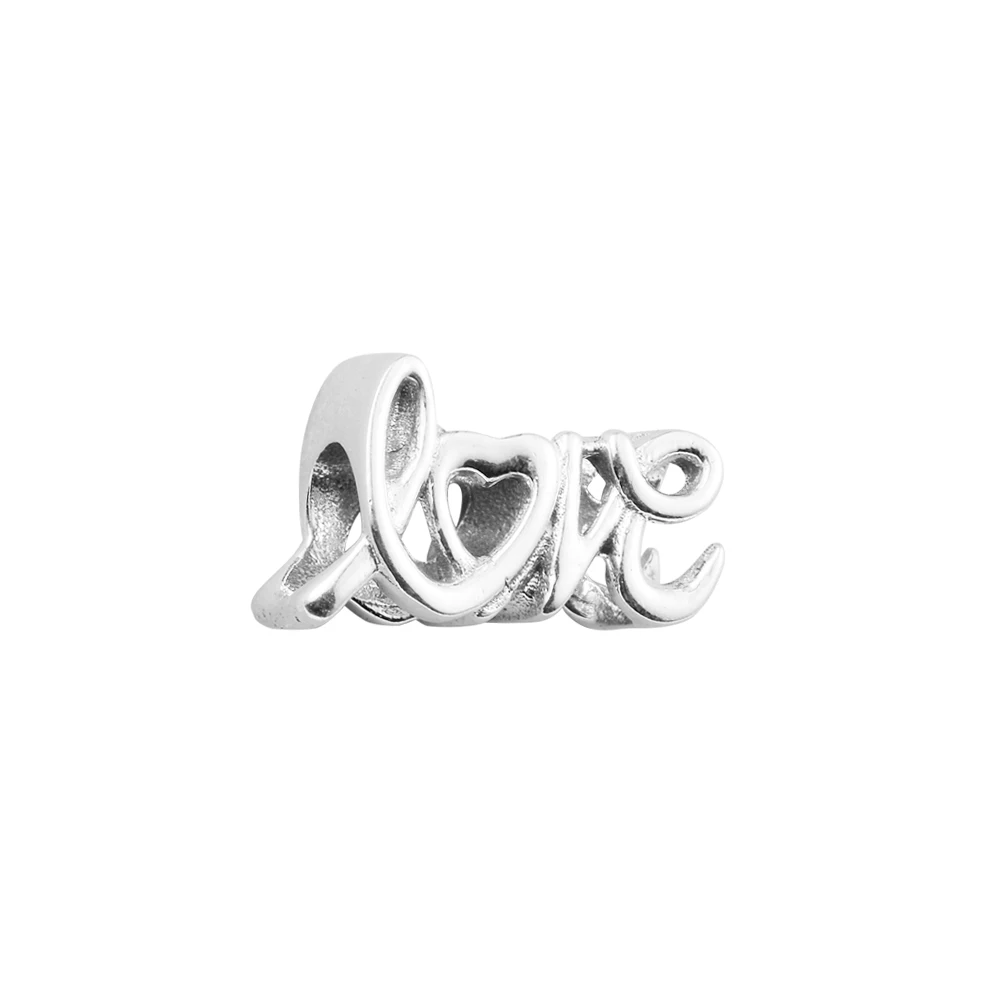 

2024 Sterling Silver Jewelry Beads Handwritten Love Charm Mother Kids Pendant Free Fhipping Items Beads For Woman