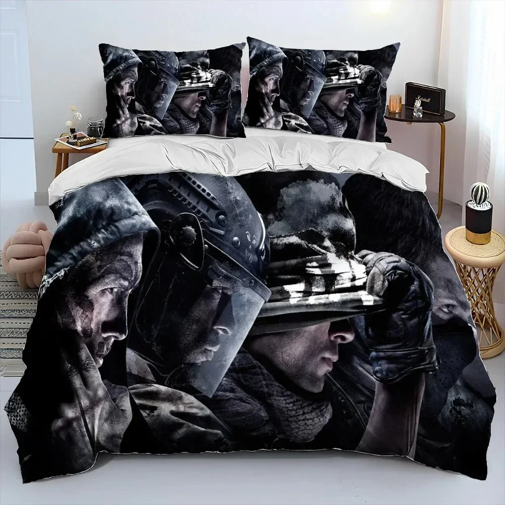 3DPrinting Game Call of Duty Comforter Bedding Set,Duvet Cover Bed Set Quilt Cover Pillowcase,king Queen Size Bedding Set Kids