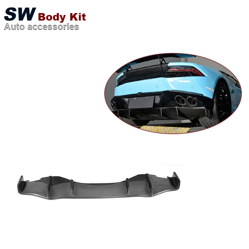 

Carbon Fiber DMC Style Rear Diffuser For Lamborghini Huracan LP580 LP610 Upgrade Rear Bumper Splitter Lip Diffuser Cover Trim