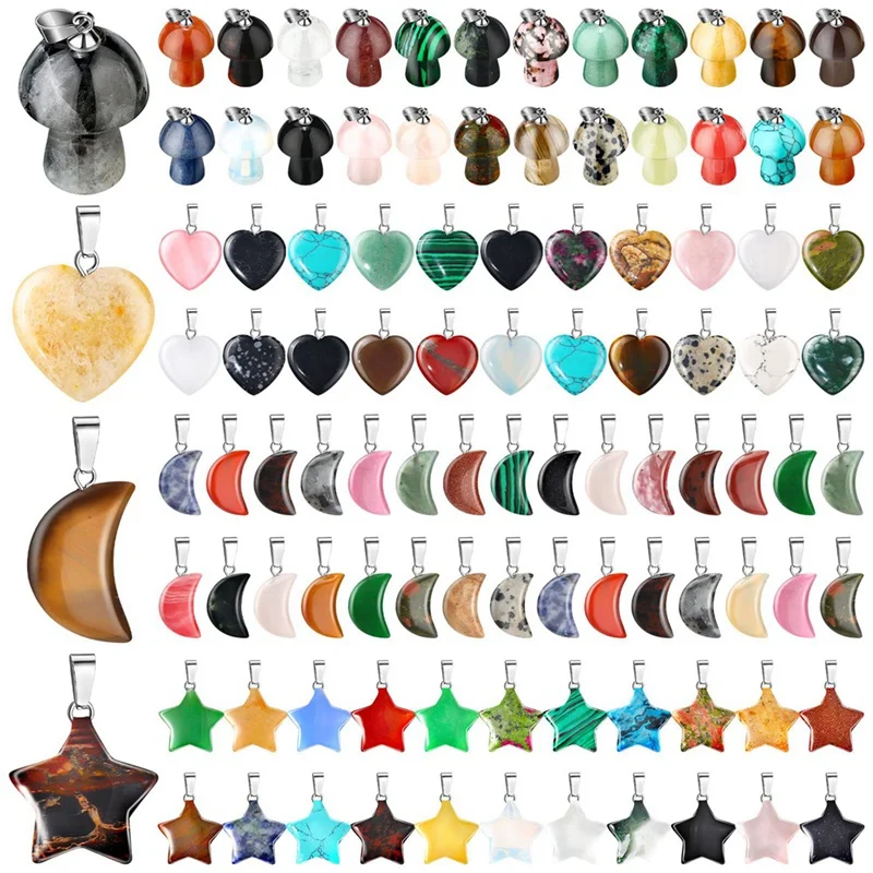 Assorted Crystal Pendant Stone Pendants Mixed Pendants For DIY Jewelry Necklace Making